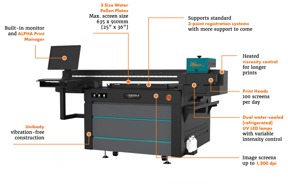 Exile Hornet Direct to Mesh (D2M) Printer w/ Print Pro RIP, image size:1172x762