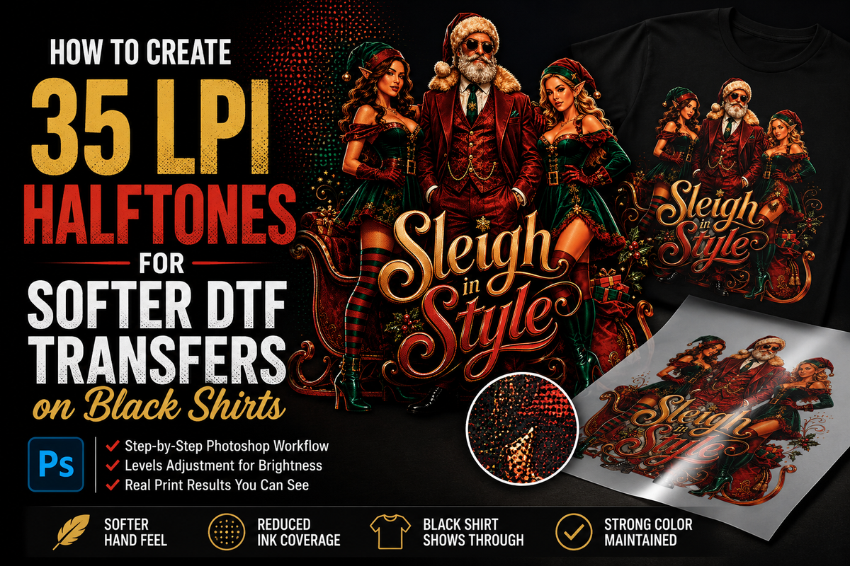 How to Create Halftones for Softer DTF Transfers on Black Shirts