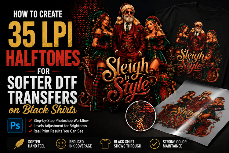 How to Create Halftones for Softer DTF Transfers on Black Shirts