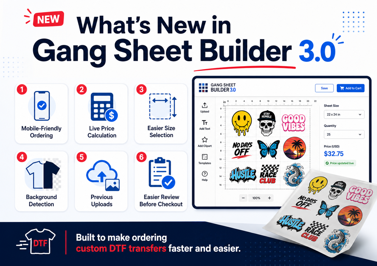New Gang Sheet Builder 3.0 Is Here: A Faster, Easier Way to Order DTF Transfers