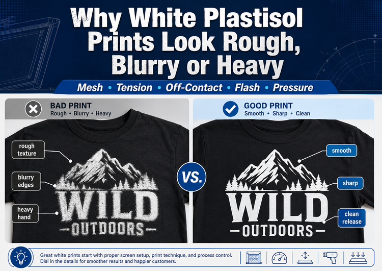 Why Is My White Plastisol Print Rough, Blurry, or Heavy?