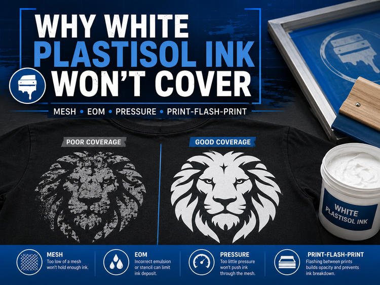 Why Your White Plastisol Ink Won’t Cover: 10 Reasons Your White Prints Look Weak