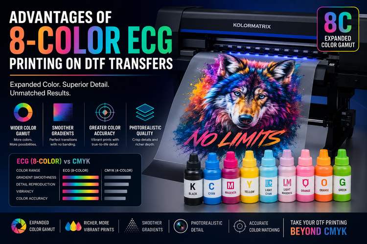 Advantages of 8-Color ECG Printing for DTF Transfers