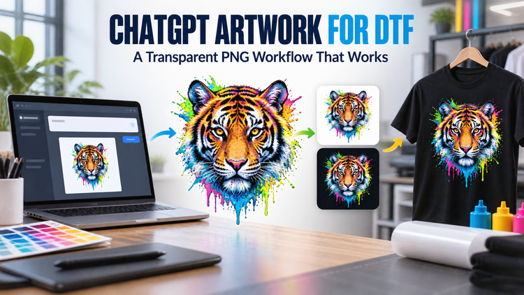 How to Create DTF Artwork With ChatGPT: A Transparent PNG Workflow That Works