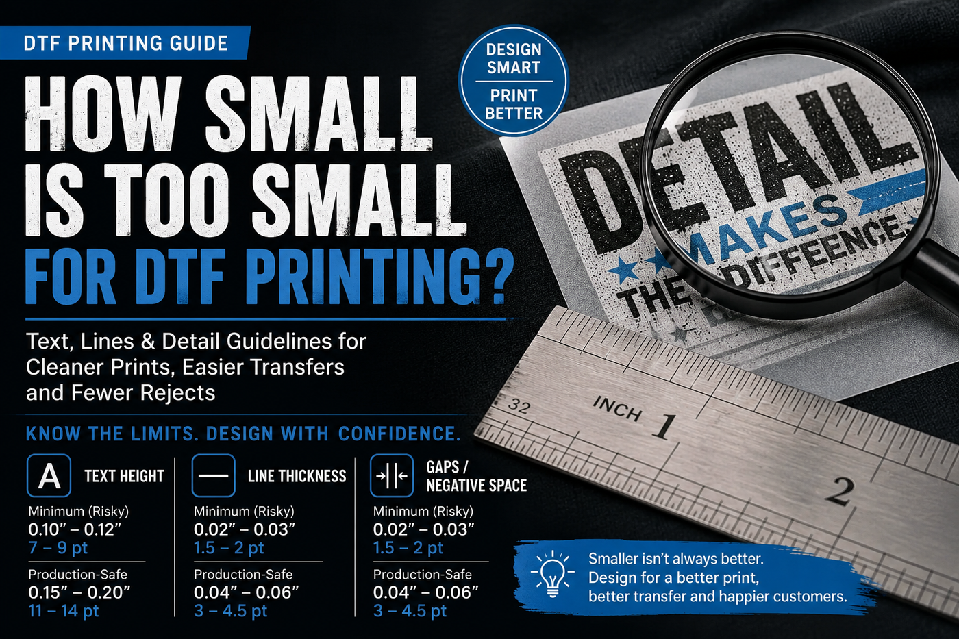How Small Is Too Small for DTF Printing? Text, Lines & Detail Guidelines