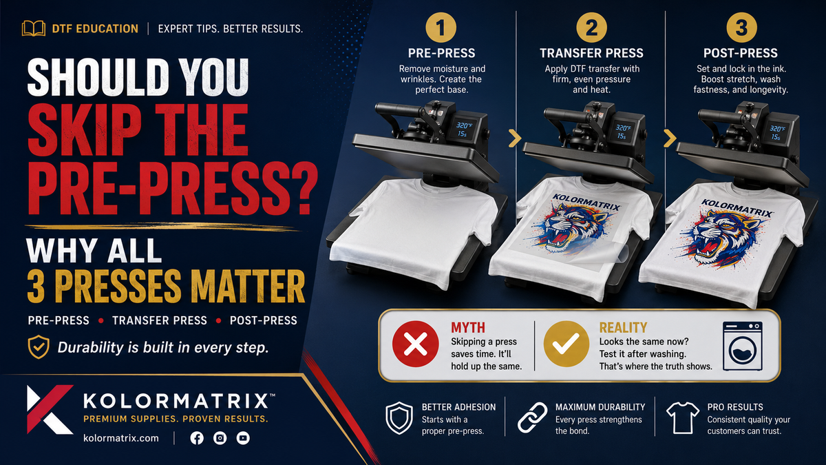 Should You Skip the Pre-Press on DTF Transfers? Why All 3 Presses Matter