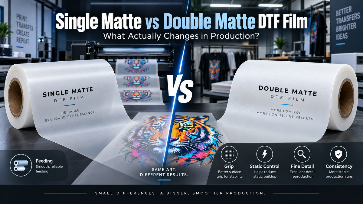 Single Matte vs Double Matte DTF Film: What Actually Changes in Production?