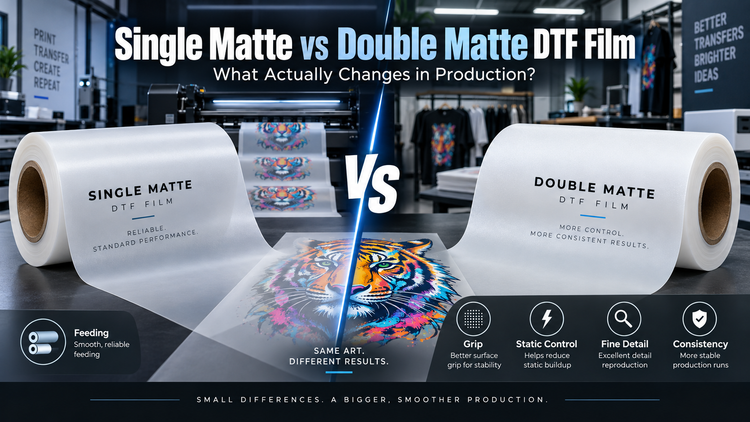 Single Matte vs Double Matte DTF Film: What Actually Changes in Production?