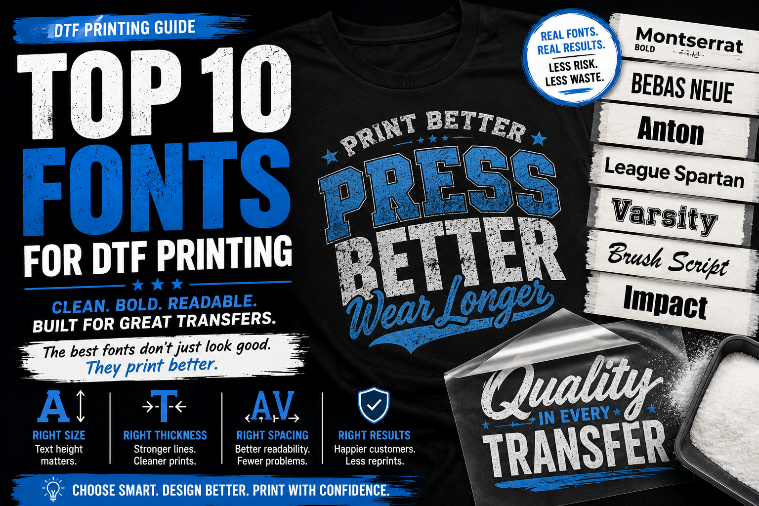Top 10 Fonts for DTF Printing: Clean, Bold & Production-Friendly Choices