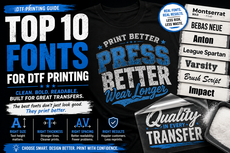 Top 10 Fonts for DTF Printing: Clean, Bold & Production-Friendly Choices