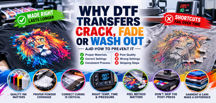Why DTF Transfers Crack, Fade or Wash Out — and How to Make Them Last