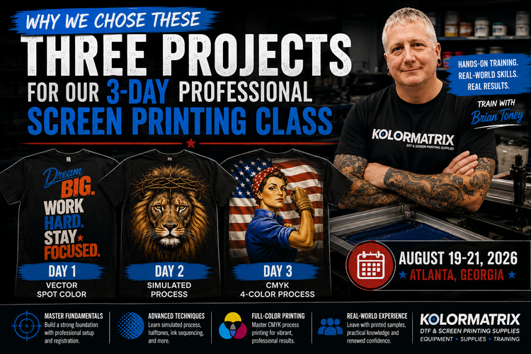 Why We Chose These Three Projects for Our 3-Day Professional Screen Printing Class