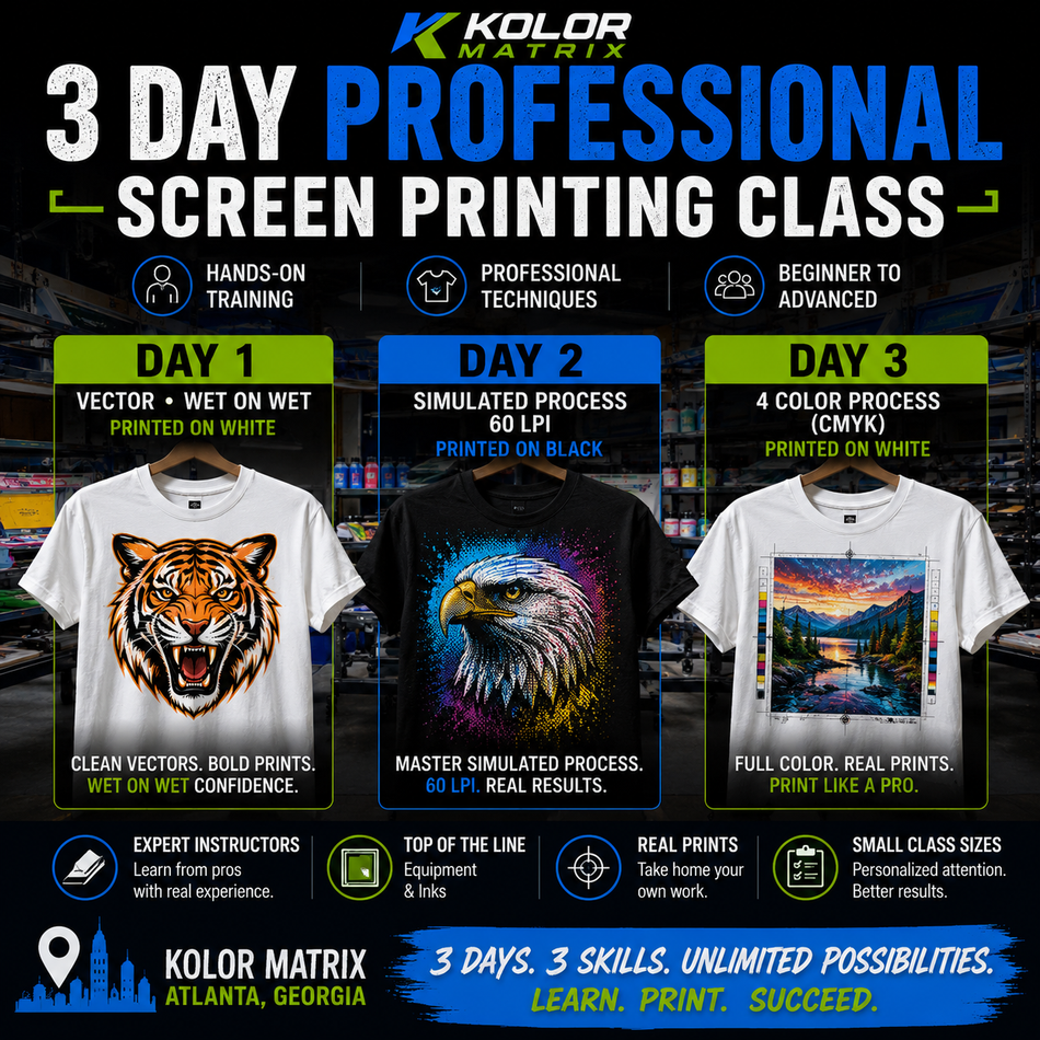 3 Day Professional Screen Printing Class