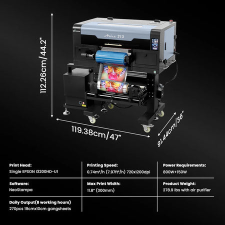 DTF Station Aries 213 UV DTF Printer 12.6" width.