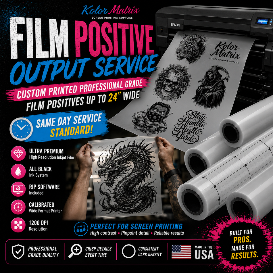Film Positive Output Service Standard Sizes
