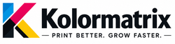 Kolormatrix logo with colorful 'K' and tagline 'Print better. Grow faster.'