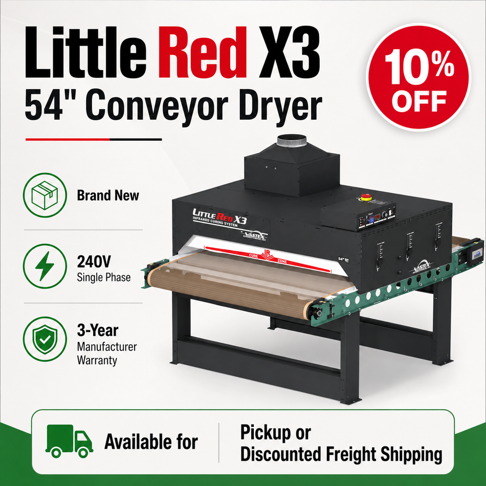 Vastex Little Red X3 54" Conveyor Dryer – 240V Single Phase – 10% Off Clearance