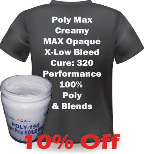 Poly150 Max White Ho/lb White Plastisol Ink